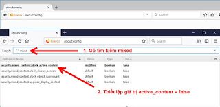 Bước 3: Sửa thuộc tính mixed active content