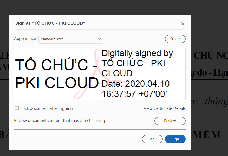 Hướng dẫn dùng chữ ký số cloud - CA